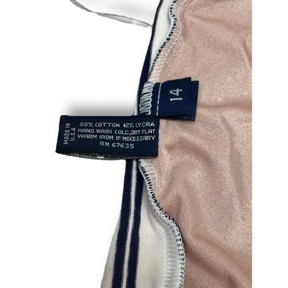 Ralph Lauren Womens One Piece Swimsuit Size 14 Navy Red Striped - Picture 6 of 9